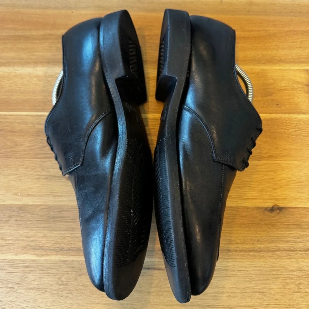 Allen Edmonds‎ Kennett Men 12 C Black Leather Moc Toe Blucher Dress Shoes